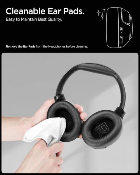 Spigen Audio Kulak Üstü P10 Bluetooth Kablosuz Kulaklık - ANC Pro Aktif Gürültü Engelleme - ASD09691