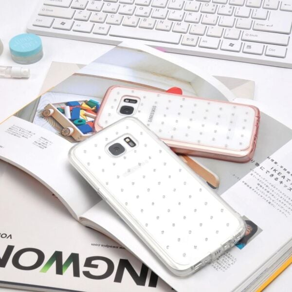 Ringke Noble Fusion Galaxy S7 ile Uyumlu Taşlı Kılıf  Snow Clear