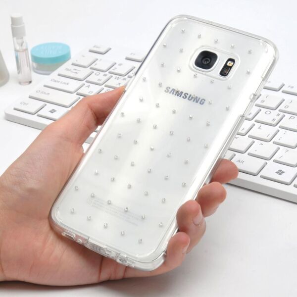 Ringke Noble Fusion Galaxy S7 ile Uyumlu Taşlı Kılıf  Snow Clear