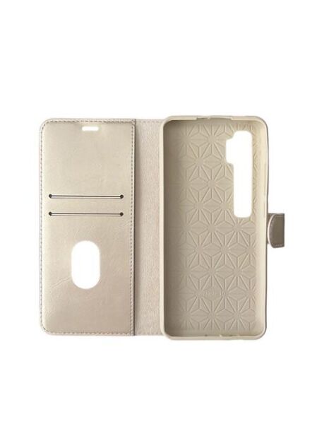 Jopus Redmi Note 10 ile Uyumlu Kapaklı Kartlıklı Cüzdanlı Kılıf Gold