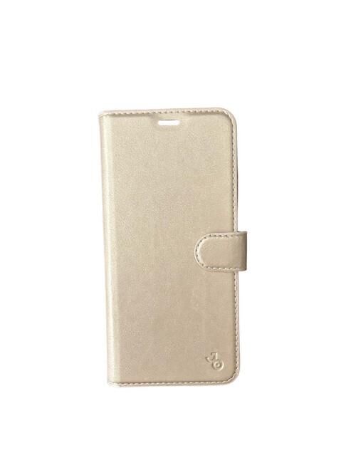 Jopus Redmi Note 10 ile Uyumlu Kapaklı Kartlıklı Cüzdanlı Kılıf Gold