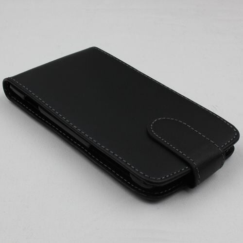 Windows Phone 8S ile Uyumlu Kapaklı Deri Kılıf Siyah