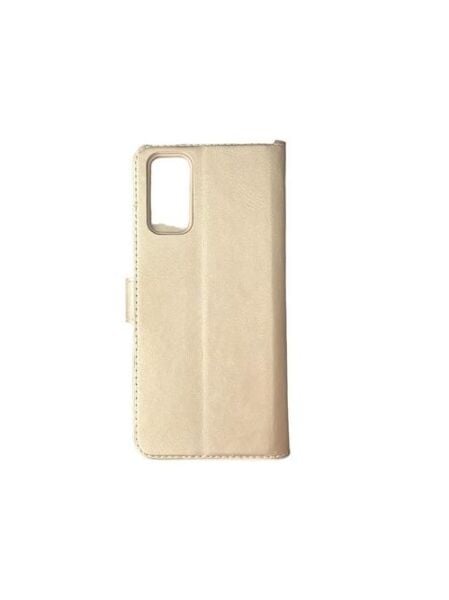 Jopus Galaxy S20 ile Uyumlu Kapaklı Kartlıklı Cüzdanlı Kılıf Gold