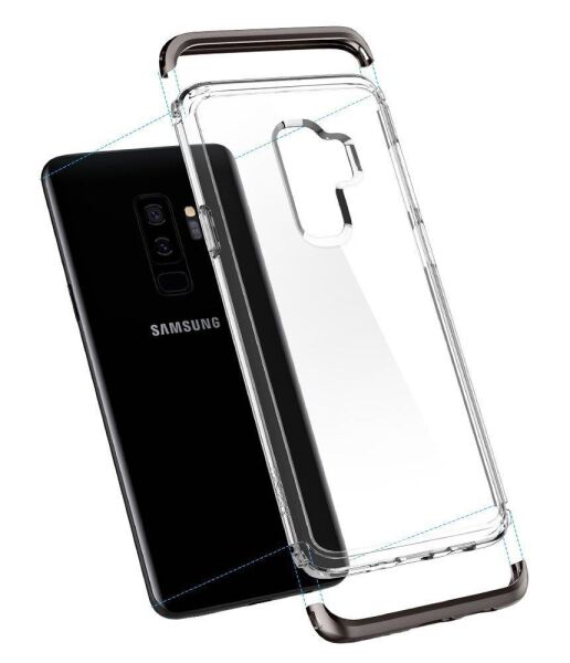 Spigen Galaxy S9 Plus ile Uyumlu Kılıf Neo Hybrid NC Crystal Gunmetal