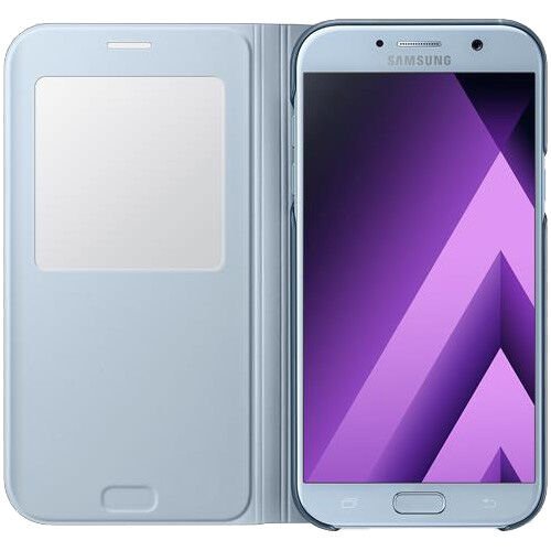 Galaxy A7(2017) ile Uyumlu S View Cover Mavi EF-CA720PLEGWW (Out)