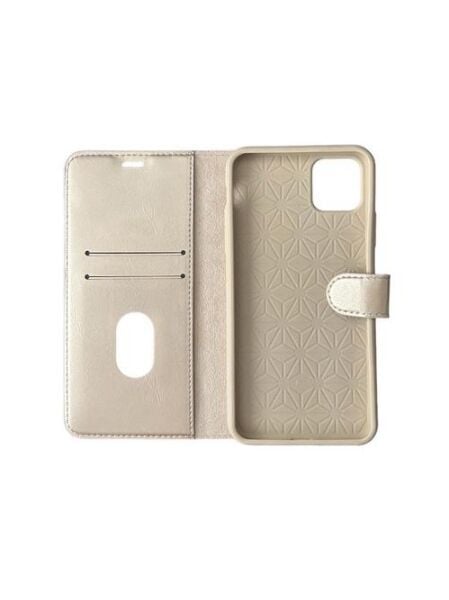 Jopus iPhone 11 Pro Max ile Uyumlu Kapaklı Kartlıklı Cüzdanlı Kılıf Gold