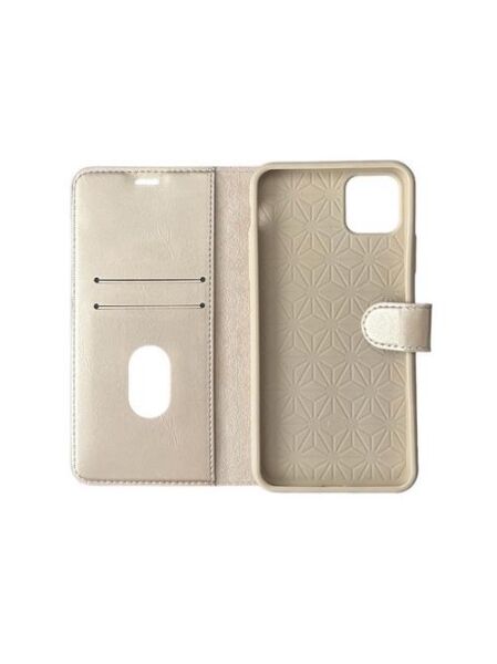 Jopus iPhone 11 Pro Max ile Uyumlu Kapaklı Kartlıklı Cüzdanlı Kılıf Gold