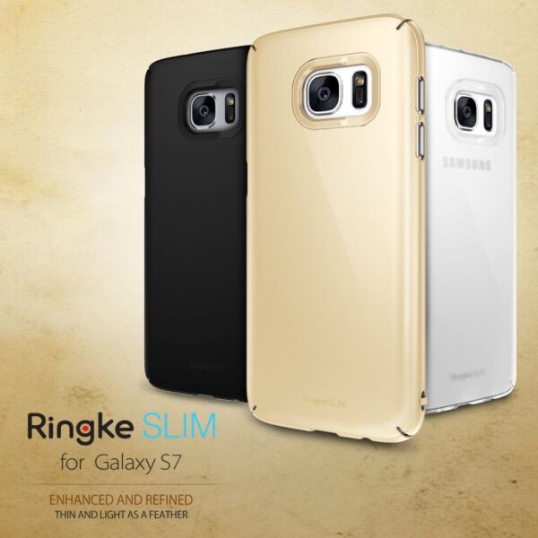 Ringke Slim Galaxy S7 ile Uyumlu Kılıf SF Black 4 Tarafı Saran İnce Şık Tasarım
