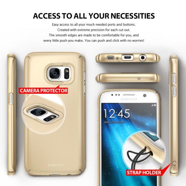 Ringke Slim Galaxy S7 ile Uyumlu Kılıf SF Black 4 Tarafı Saran İnce Şık Tasarım