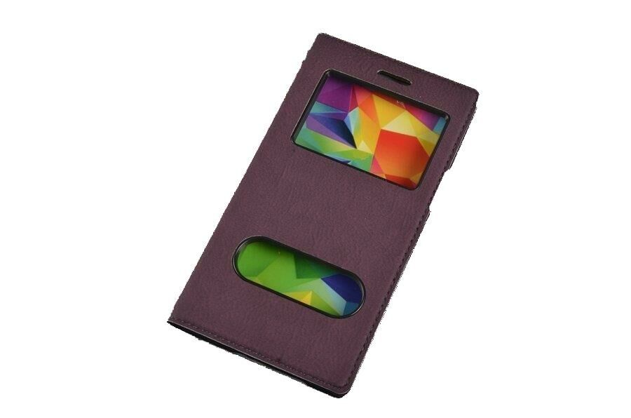 Jopus Venüs V3 5040 ile Uyumlu Suni Deri KK-147 Kapaklı Koruma Kılıfı Mor