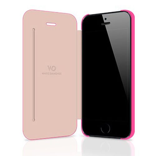 White Diamonds iPhone SE/5S/5 ile Uyumlu Swarovski Crystal Booklet Desenli Kılıf Pembe(Out)