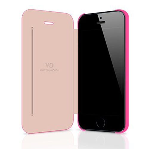 White Diamonds iPhone SE/5S/5 ile Uyumlu Swarovski Crystal Booklet Desenli Kılıf Pembe(Out)