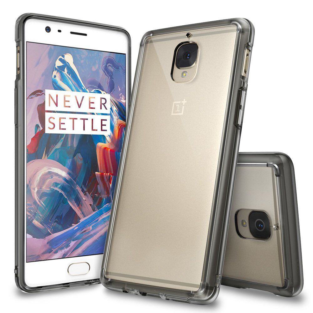 Ringke Fusion OnePlus 3 ile Uyumlu Kılıf Smoke BlackTPU Bumper Extra Darbe Emici