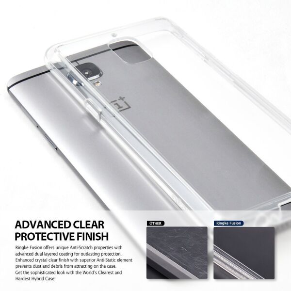 Ringke Fusion OnePlus 3 ile Uyumlu Kılıf Smoke BlackTPU Bumper Extra Darbe Emici