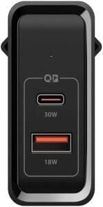 Spigen F211 SteadiBoost 48W Hızlı Şarj Cihazı (USB-C PD 3.0 30W + Quick Charge 3.0 18W) Duvar Şarjı