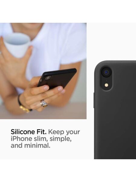 Spigen iPhone XR ile Uyumlu Kılıf Silicone Fit Black