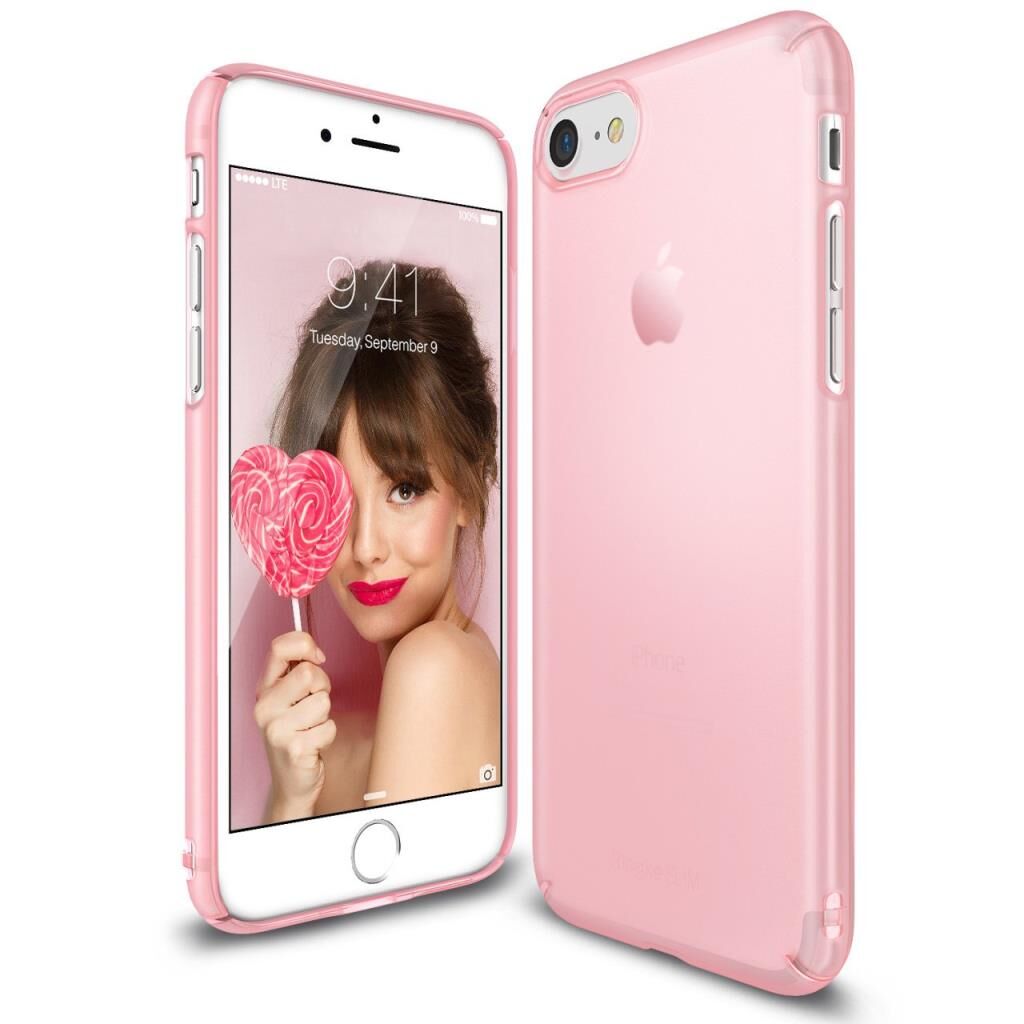 Ringke Slim Frost iPhone 7/8 ile Uyumlu KIlıf Pink İnce Buzlu Transparan