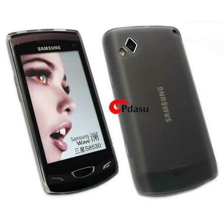 S8530 Wave II ile Uyumlu Şeffaf Silikon Kılıf Ver B.Siyah Renk