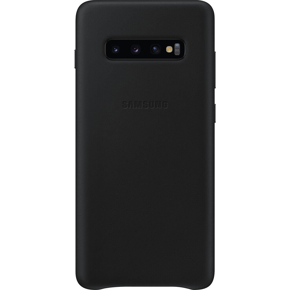 Galaxy S10+ Plus ile Uyumlu Kılıf Leather Cover Siyah EF-VG975LBEGWW