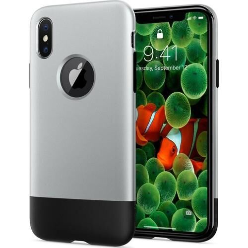 Spigen iPhone XS / iPhone X ile Uyumlu Kılıf Classic One Aluminum Gray (iPhone 10.Yıla Özel Tasarım Kılıfı)