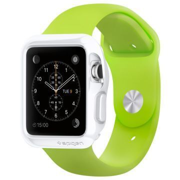 Spigen Watch ile Uyumlu Kılıf Slim Armor (Ekran Koruyuculu) (38mm) Smooth White