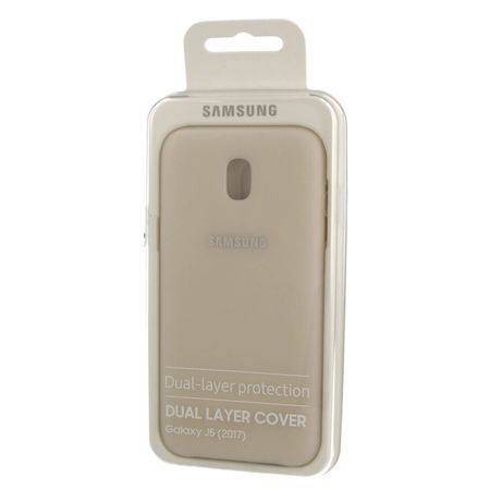 Galaxy J5 2017 ile Uyumlu Dual Layer Sert Kılıf Gold (Out)