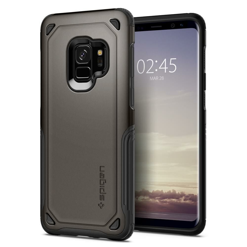 Spigen Galaxy S9 ile Uyumlu Kılıf Hybrid Armor Gunmetal