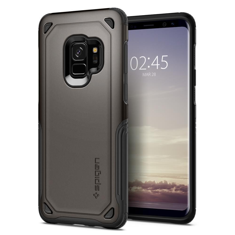 Spigen Galaxy S9 ile Uyumlu Kılıf Hybrid Armor Gunmetal