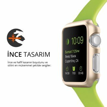 Spigen Apple Watch ile Uyumlu Kılıf Thin Fit (38mm) Champagne Gold