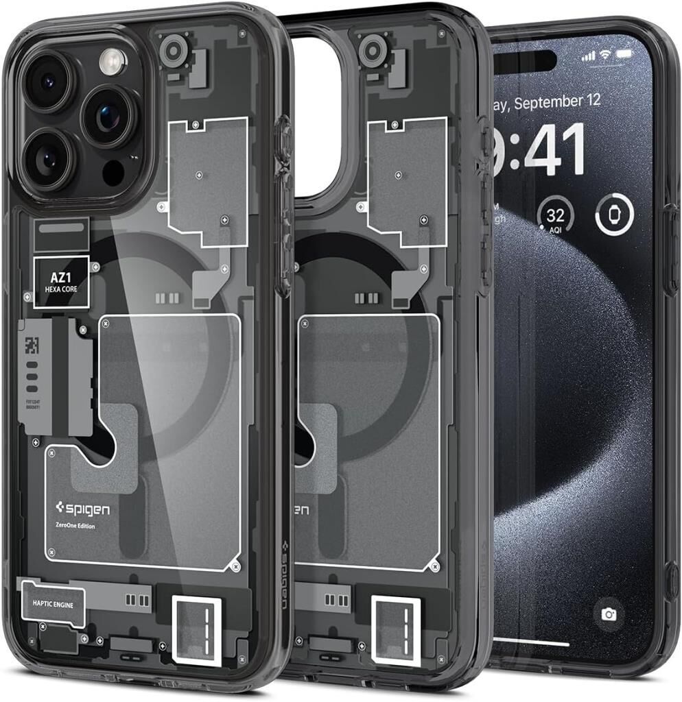 Spigen iPhone 15 Pro Max ile Uyumlu Kılıf Ultra Hybrid Zero One MagFit MagSafe Özellikli Black