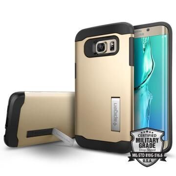 Spigen Galaxy S6 Edge Plus ile Uyumlu Kılıf Slim Armor Champagne Gold
