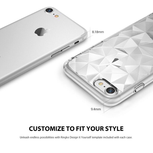 Ringke Air Prism 3D Elmas Yansıması iPhone 7 ile Uyumlu Kılıf Smoke Black