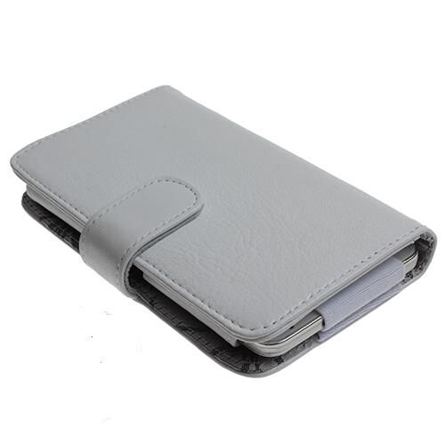 Galaxy Note 3 Neo N7500 ile Uyumlu Cüzdanlı Hakiki Deri Kılıf Beyaz