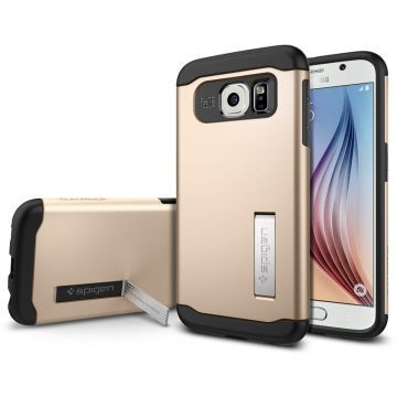 Spigen Galaxy S6 ile Uyumlu Kılıf Slim Armor Champagne Gold