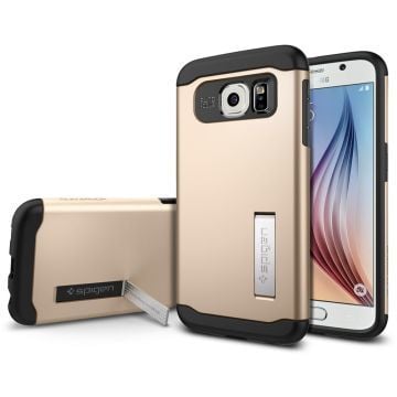 Spigen Galaxy S6 ile Uyumlu Kılıf Slim Armor Champagne Gold