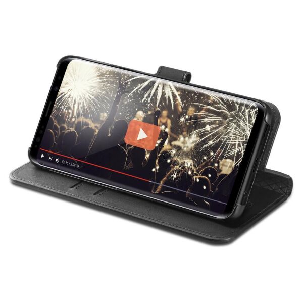 Spigen Galaxy S9 ile Uyumlu Kılıf Wallet S Cüzdan Black