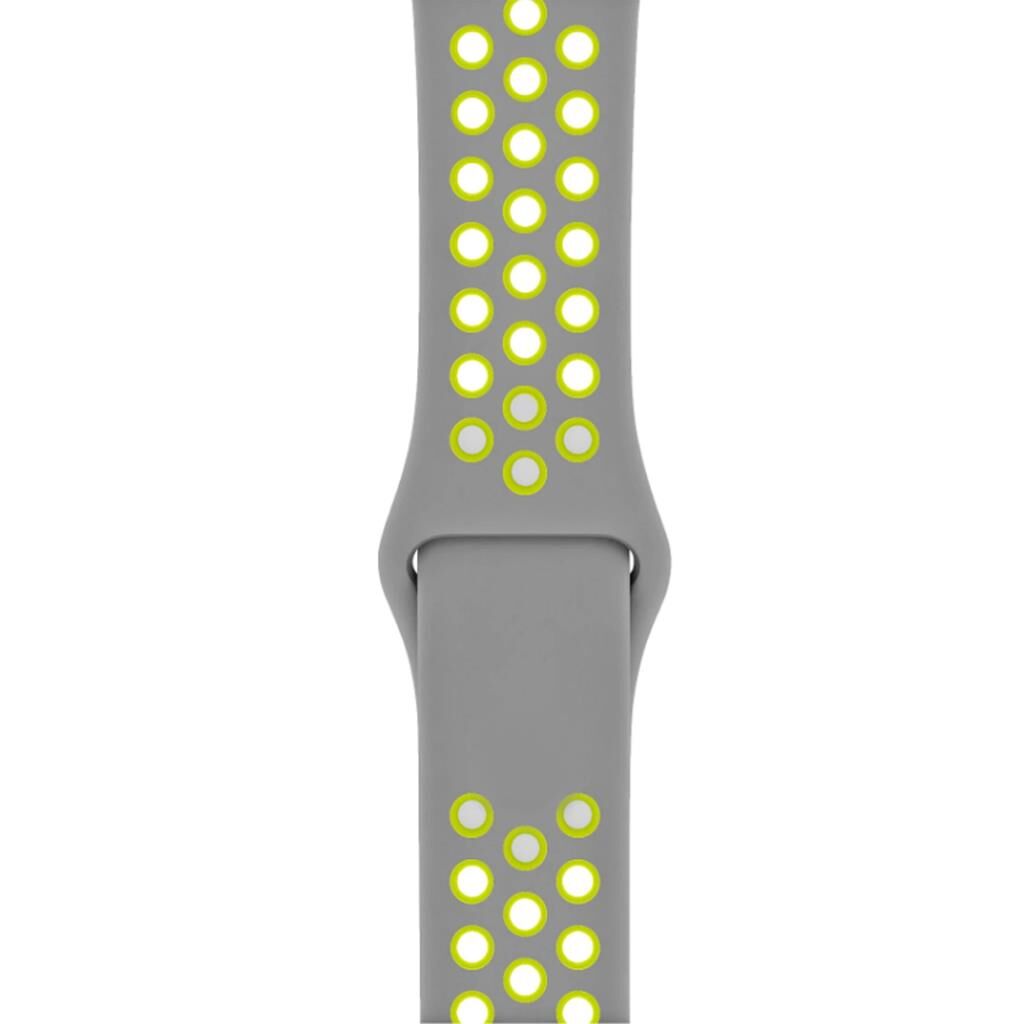 Apple Watch ile Uyumlu 38-40mm Silikon Kayış Gri/Sarı