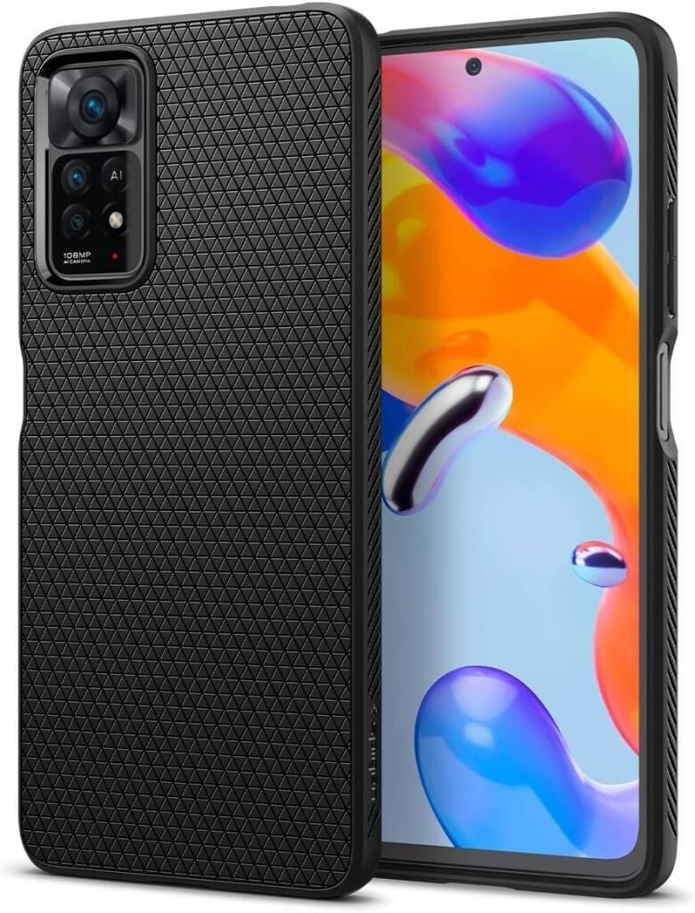 Spigen Redmi Note 11 Pro ile Uyumlu Kılıf Liquid Air Matte Black