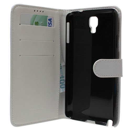 Galaxy Note 3 Neo N7500 ile Uyumlu Yan Model Kapaklı Kılıf Beyaz