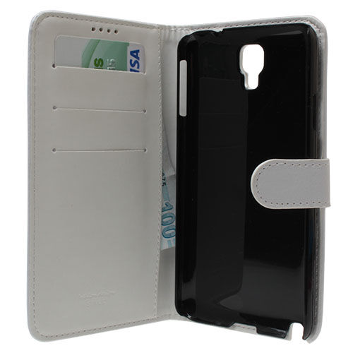 Galaxy Note 3 Neo N7500 ile Uyumlu Yan Model Kapaklı Kılıf Beyaz