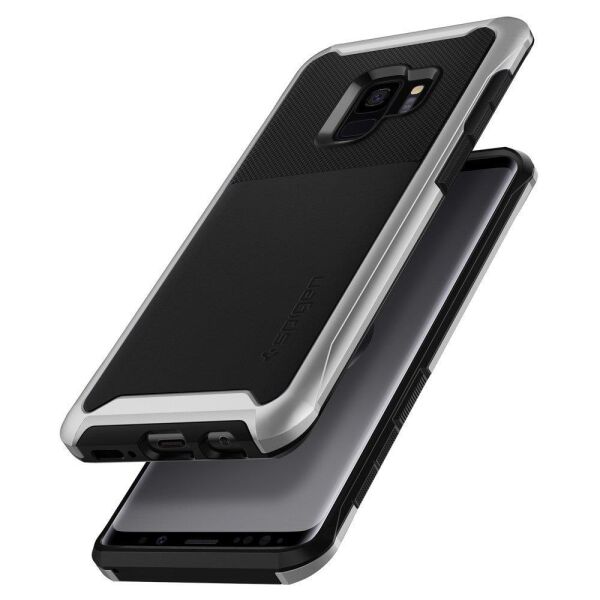Spigen Galaxy S9 ile Uyumlu Kılıf Neo Hybrid Urban Silver Arctic