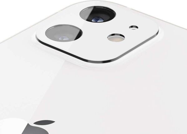 Spigen iPhone 12 Mini ile Uyumlu Kamera Lens Cam Ekran Koruyucu Glas.tR Optik (2 Adet) White