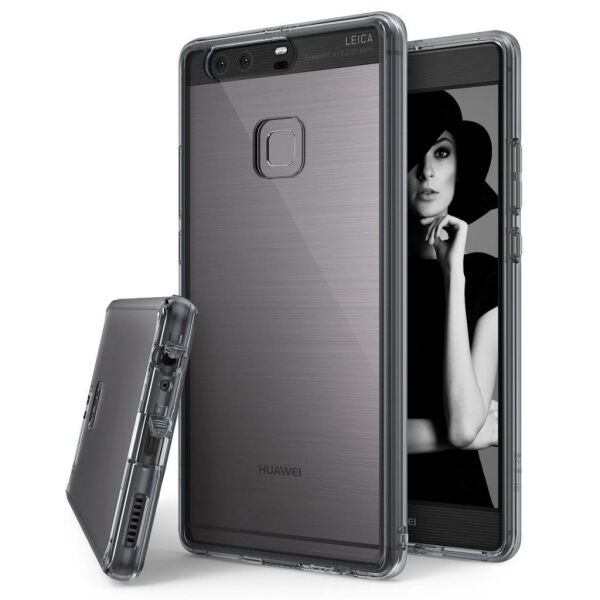 Ringke Fusion P9 Plus ile Uyumlu Kılıf Smoke Black TPU Bumper Extra Darbe Emici