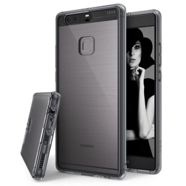 Ringke Fusion P9 Plus ile Uyumlu Kılıf Smoke Black TPU Bumper Extra Darbe Emici