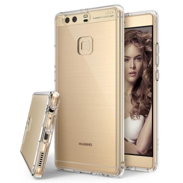 Ringke Fusion P9 Plus ile Uyumlu Kılıf Crystal Clear TPU Bumper Extra Darbe Emici