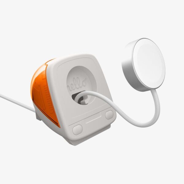 Spigen Apple Watch ile uyumlu Saat Standı Classic C1 Dayanıklı Silikon Malzeme Bondi Blue iMac Tasarım Stand Tangerine