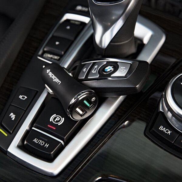 Spigen F27QC Hızlı Şarj 3.0 Araç Şarjı Çift Giriş USB QC 3.0 Qualcomm