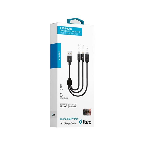 Ttec Alumicable Mini 30cm Şarj Kablosu 2DK31