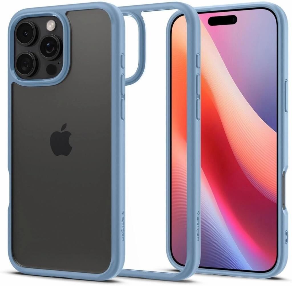 Spigen iPhone 16 Pro Max ile Uyumlu Kılıf Crystal Hybrid Sierra Blue