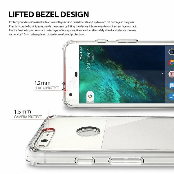 Ringke Fusion Pixel ile Uyumlu Kılıf Crystal Clear